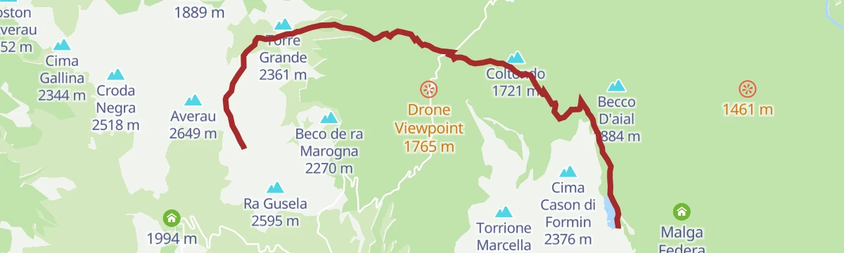 Route map: Alta Via no.1 - Stage 5
